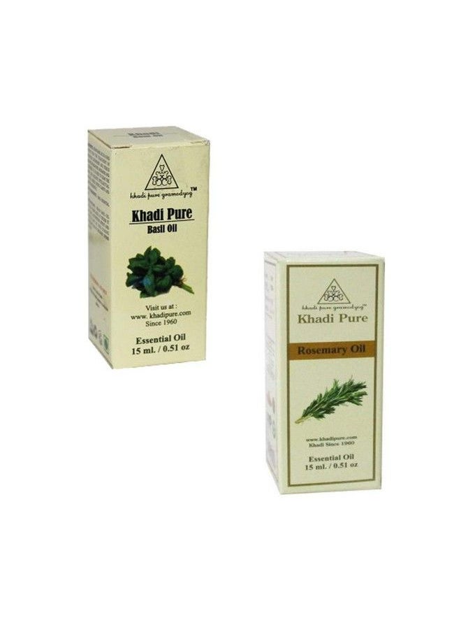 Khadi Pure Basil & Rosemery Essential Oil 15 Ml (Pack Of 2)  - Image 2