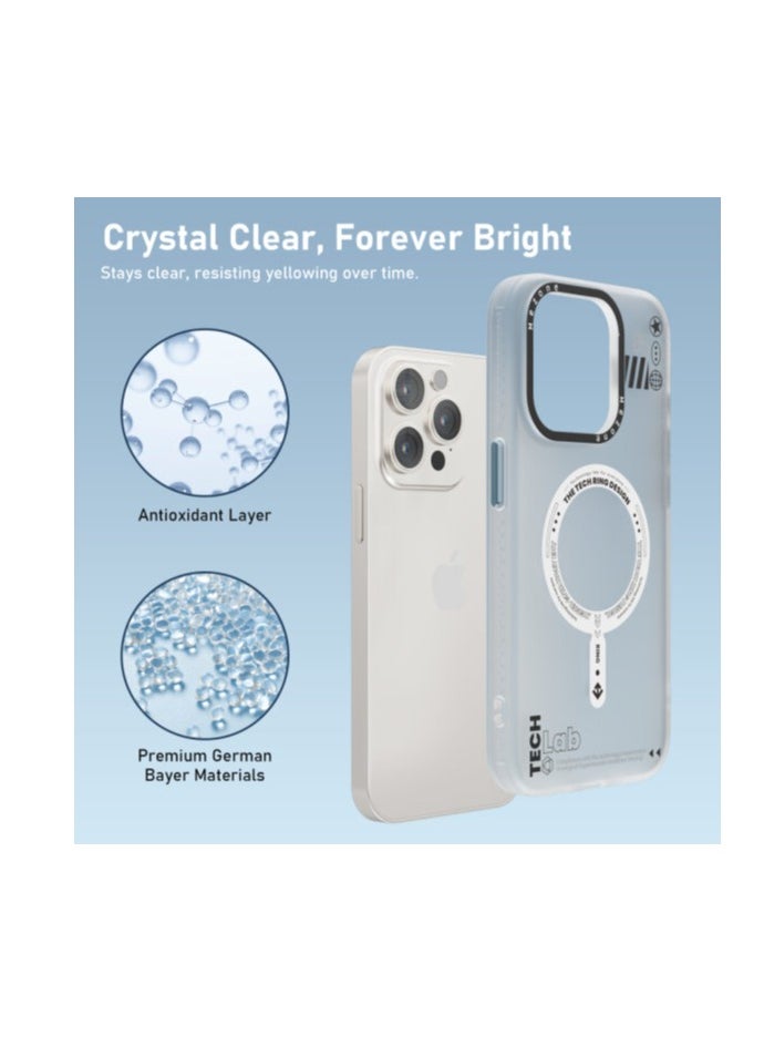 Mezone - Tech iPhone 14 Pro Max Matte MagSafe Case, Shockproof & Anti-Yellowing Phone Case Reinforced Corners with Airguard, White - Image 1