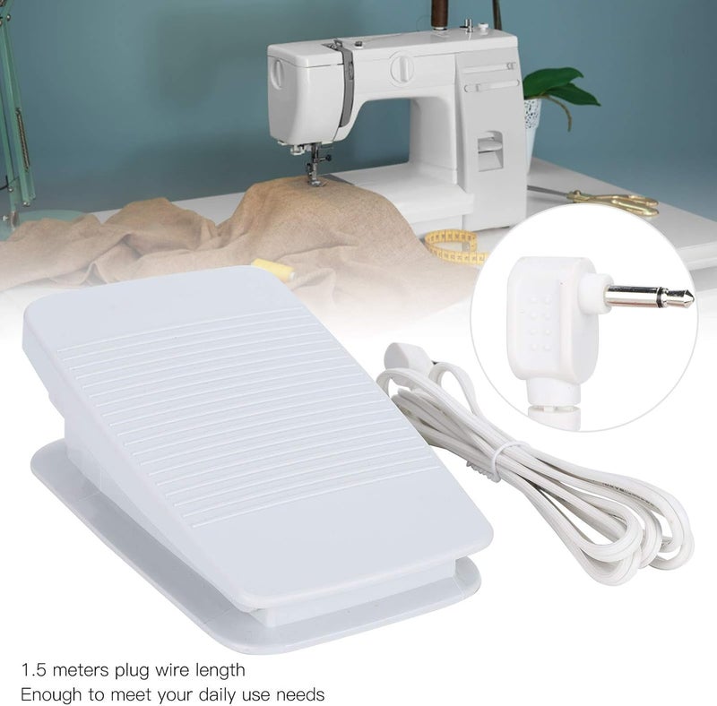 ANKROYU Professional Sewing Machine Foot Pedal Controller Durable Plastic Replacement Single Hole Power Cord with 1.5M Cable for Home Industrial Sewing Machines - Image 2