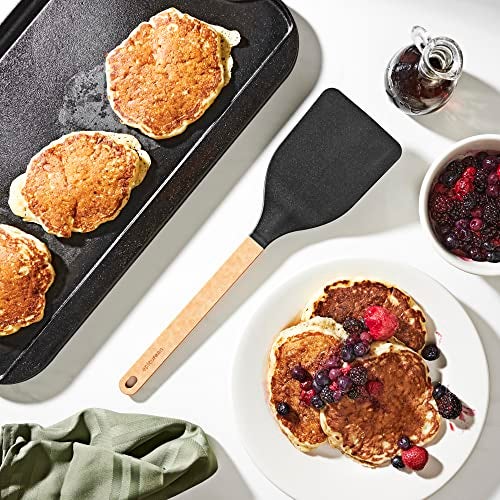 Epicurean Gourmet Series Large Nylon Turner Spatula Serving ToolNatural Handle with Black Head - Image 3