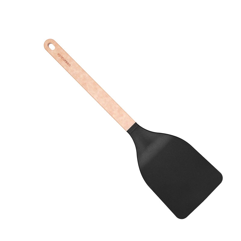 Epicurean Gourmet Series Large Nylon Turner Spatula Serving ToolNatural Handle with Black Head - Image 2