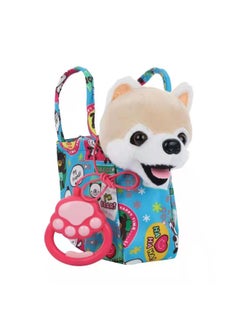 Generic Simulation Plush Toy For Children Licking Dog Licking Tongue Cat Singing Leash Walking Dog Electric Toy-Color:Traction Rope Blue Clothes White Rich Dog-Specifications:Pure English Battery Model  - Image 4