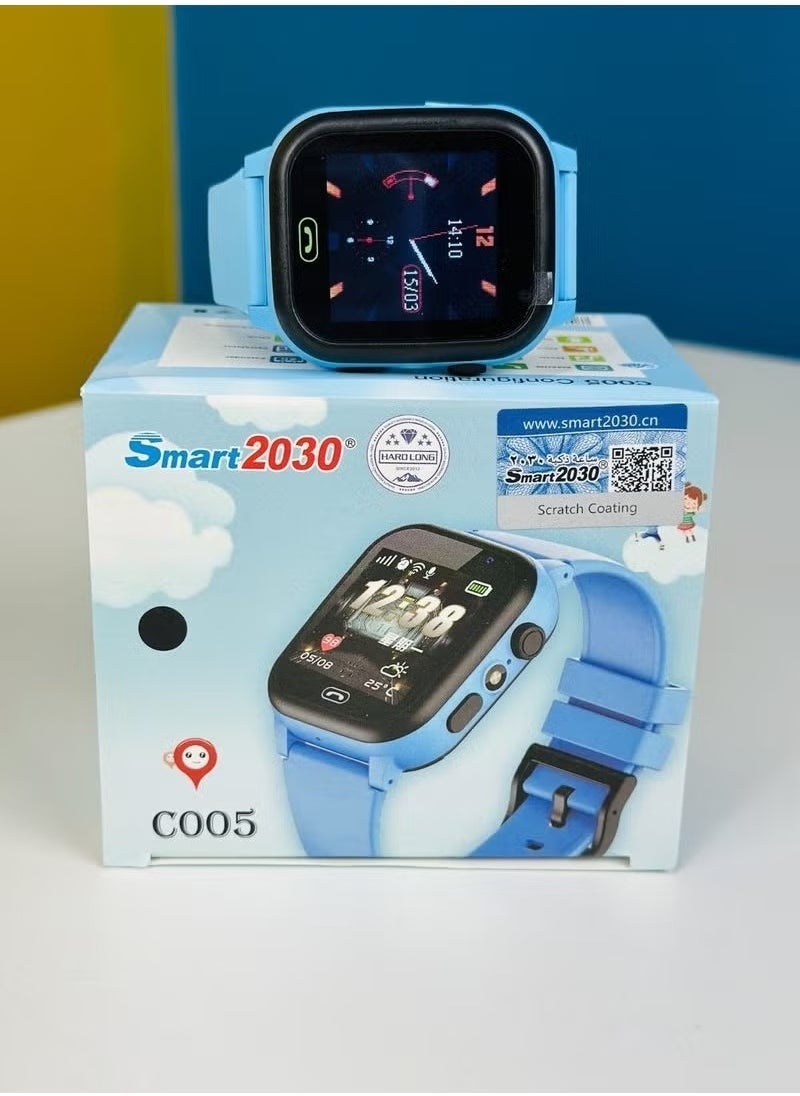 Smart 2030 Kids Smartwatch with Real-Time GPS Tracking – Waterproof, Safe Two-Way Communication, Parental Control App, Activity Monitoring & Fun Educational Games – Durable Blue Design for Boys and Girls – Perfect Gift for Children’s Safety & Learning  - Image 2
