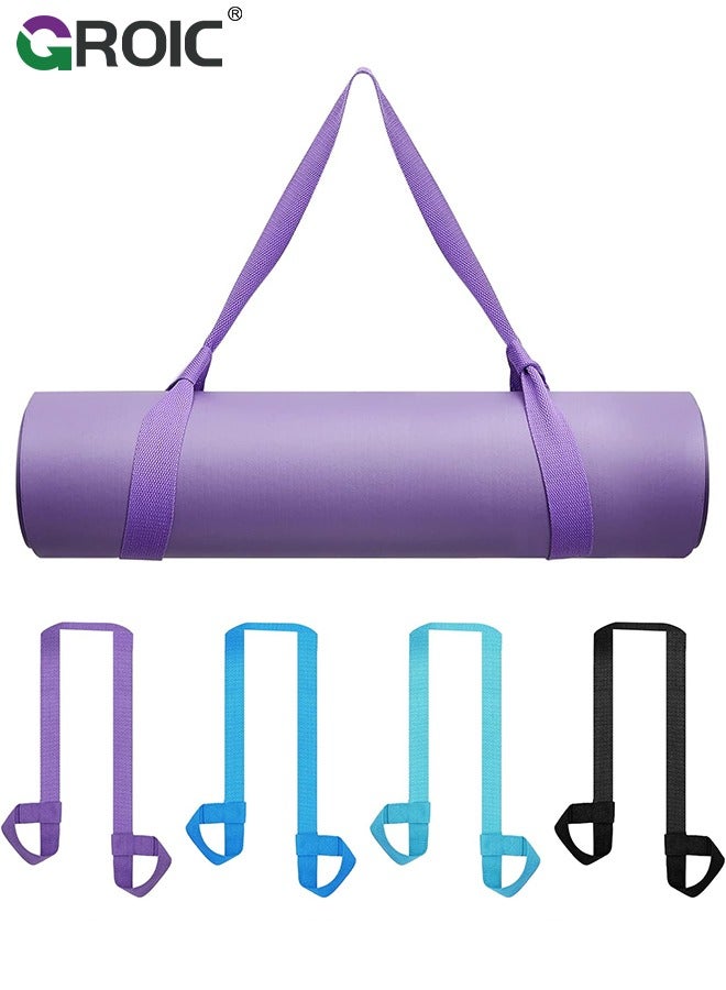 GROIC 4 Pcs Yoga Mat Strap Sling Adjustable Thick Yoga Mat Carrier Stretching Strap Yoga Mat Sling Holder Women Stretching Band,Yoga Parts  - Image 1