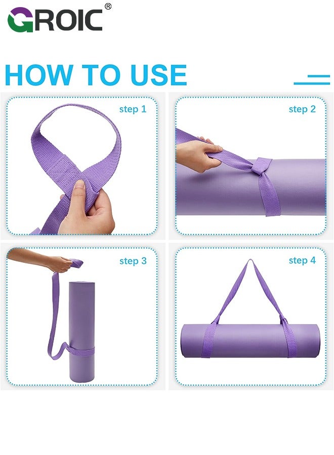 GROIC 4 Pcs Yoga Mat Strap Sling Adjustable Thick Yoga Mat Carrier Stretching Strap Yoga Mat Sling Holder Women Stretching Band,Yoga Parts  - Image 3