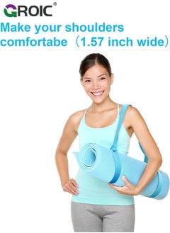 GROIC 4 Pcs Yoga Mat Strap Sling Adjustable Thick Yoga Mat Carrier Stretching Strap Yoga Mat Sling Holder Women Stretching Band,Yoga Parts  - Image 4