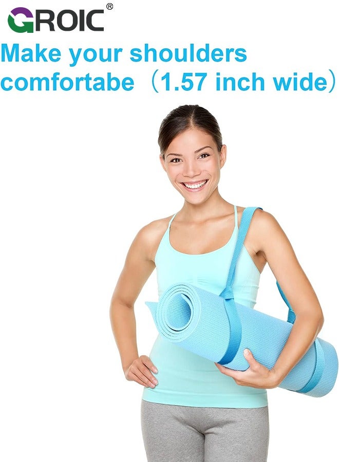 GROIC 4 Pcs Yoga Mat Strap Sling Adjustable Thick Yoga Mat Carrier Stretching Strap Yoga Mat Sling Holder Women Stretching Band,Yoga Parts  - Image 4