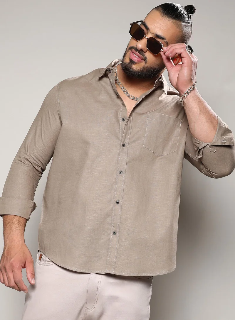 Instafab Plus Classic Button- Up Shirt