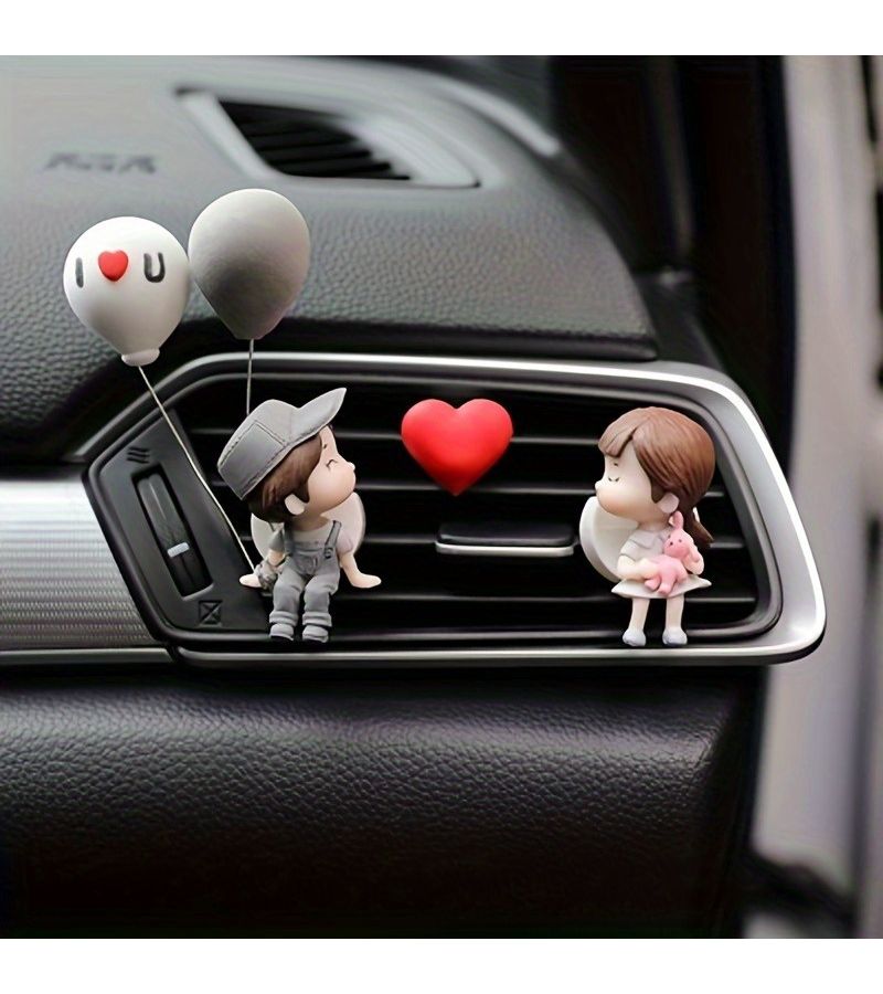 Couple Cartoon Design Car Air Vent Clips 4pcs Lasting Creative Aroma Decor - Image 3