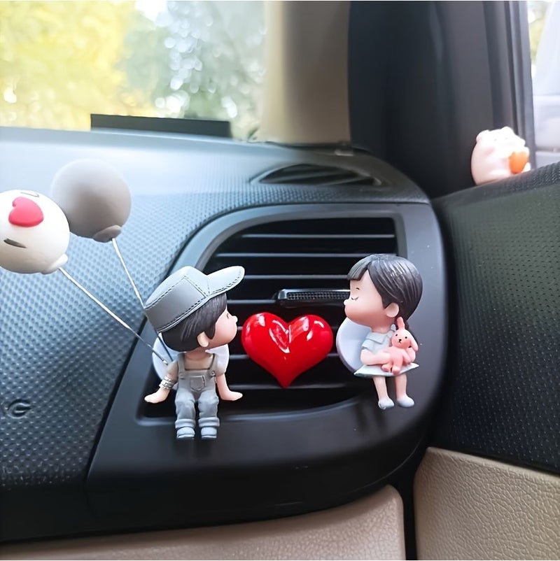 Couple Cartoon Design Car Air Vent Clips 4pcs Lasting Creative Aroma Decor - Image 5