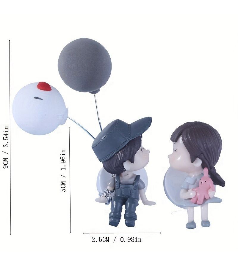 Couple Cartoon Design Car Air Vent Clips 4pcs Lasting Creative Aroma Decor - Image 4