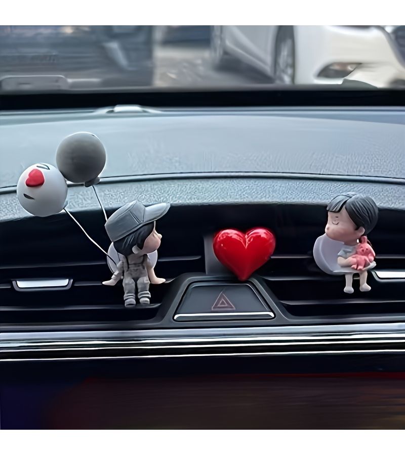 Couple Cartoon Design Car Air Vent Clips 4pcs Lasting Creative Aroma Decor - Image 2
