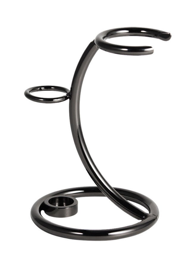 NIBEMINENT Stainless Steel Holder for Shaving Razor and Brush Black 