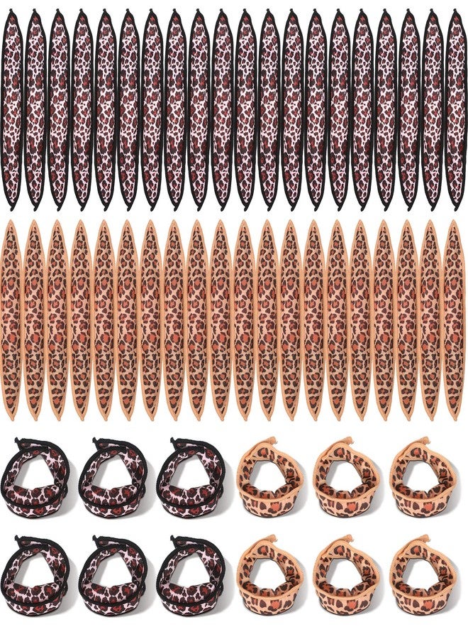 Bememo 40 Pieces Hair Rollers Soft Hair Curlers to Sleep in Soft Heatless Curlers Leopard Pillow Rollers for Long Short Foam Overnight Large Styling Tools Sponge No Heat DIY - Image 1