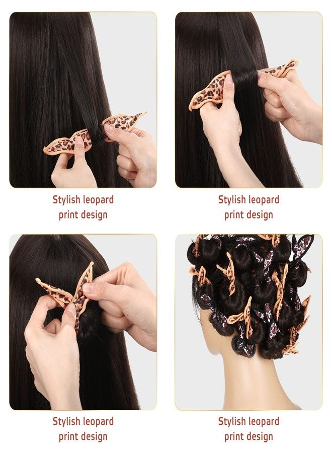 Bememo 40 Pieces Hair Rollers Soft Hair Curlers to Sleep in Soft Heatless Curlers Leopard Pillow Rollers for Long Short Foam Overnight Large Styling Tools Sponge No Heat DIY - Image 3