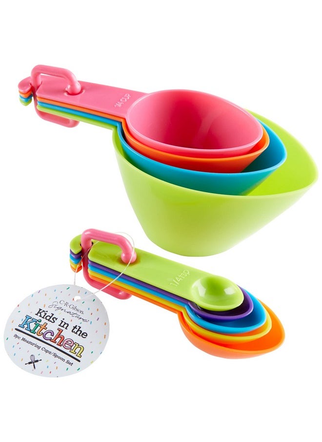 C.R. Gibson C.R. Gibson Kids in The Kitchen Measuring Cups and Spoons Set, Multicolor  - Image 1