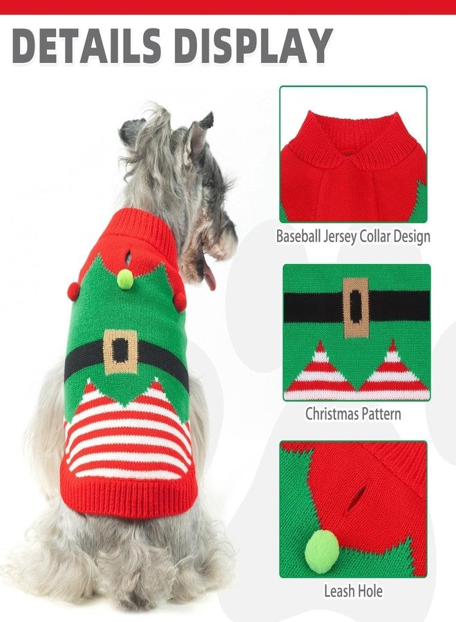 KOOLTAIL Dog Christmas Sweater Winter Clothes - Knitwear Soft Santa Claus Shirt for Cold Weather, Fleece Pet Sweatshirt Pullover Jumper Outfit for Small Medium Large Dogs Puppy Cats Girls Boys Red S - Image 4
