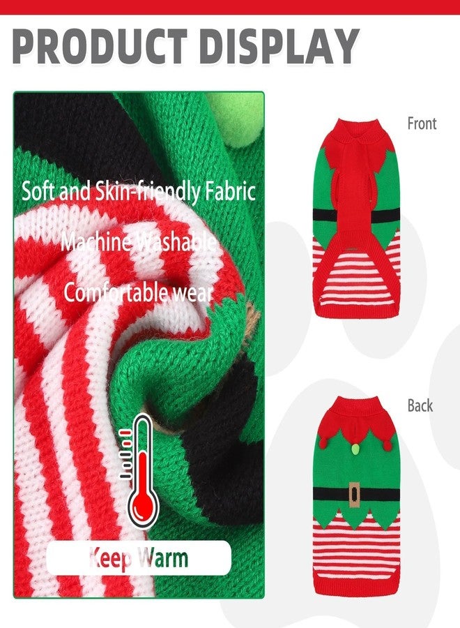KOOLTAIL Dog Christmas Sweater Winter Clothes - Knitwear Soft Santa Claus Shirt for Cold Weather, Fleece Pet Sweatshirt Pullover Jumper Outfit for Small Medium Large Dogs Puppy Cats Girls Boys Red S - Image 3