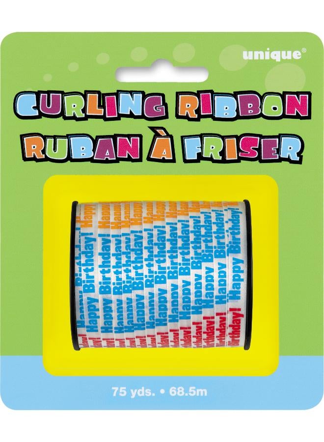 Unique 75 ياردة شريط عيد ميلاد سعيد المتعرج - Image 2