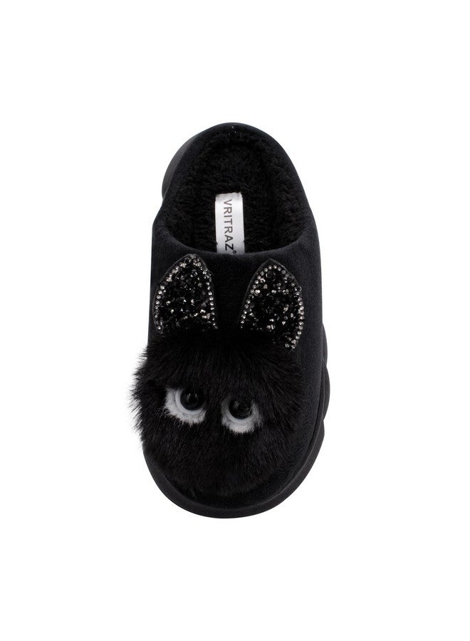 VRITRAZ Indoor Slipper, Comfort Slip On Closed Toe Warm Winter House Clog (Black, UK-6) - Image 5