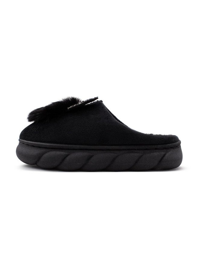 VRITRAZ Indoor Slipper, Comfort Slip On Closed Toe Warm Winter House Clog (Black, UK-6) - Image 4