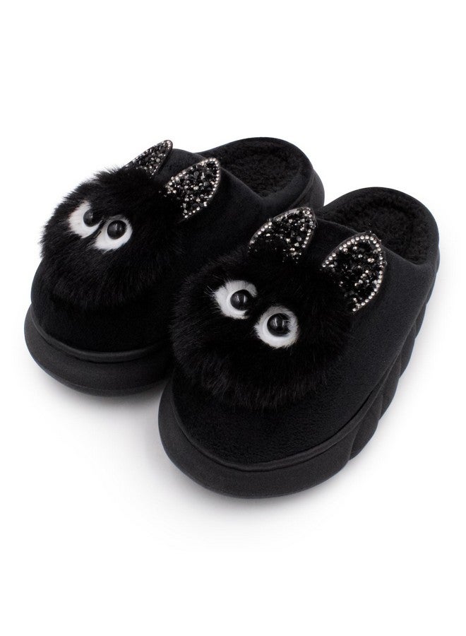 VRITRAZ Indoor Slipper, Comfort Slip On Closed Toe Warm Winter House Clog (Black, UK-6) - Image 1