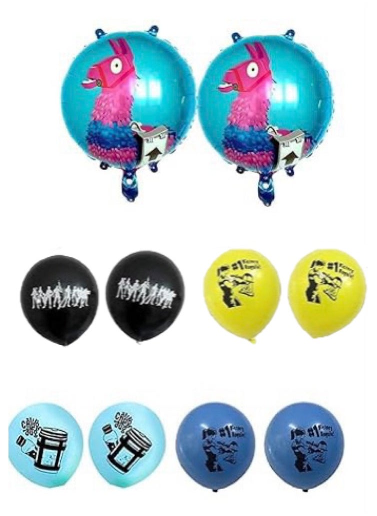 Generic - 86 Pieces Fortnite Birthday Party Supplies, Video Game Theme Party Decoration Set with Ballons and Tableware - Image 1