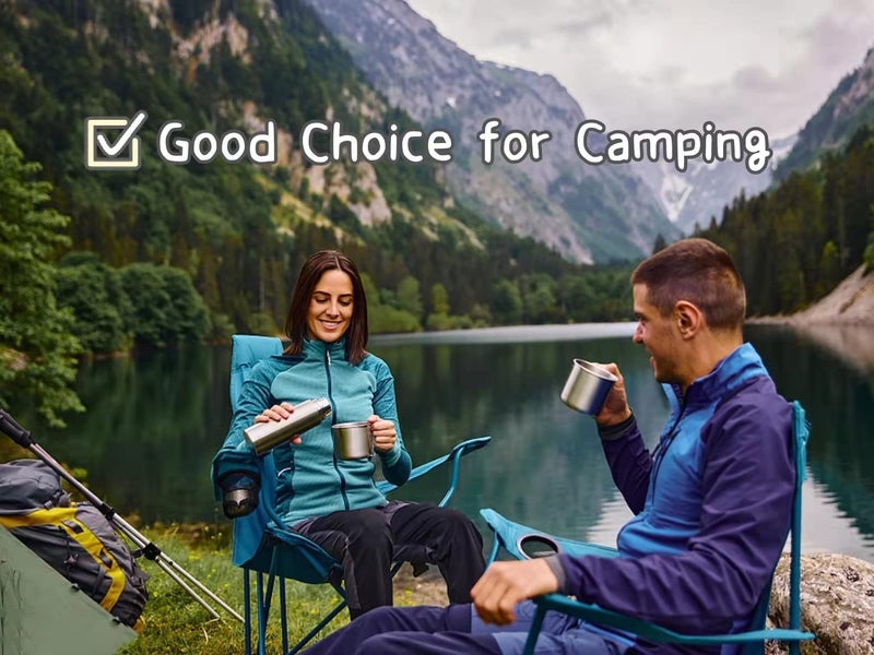 Hikaru Stainless Steel Camping Mugs Outdoors Cup with Foldable Handle 2 Piece Set 660ml/22.3oz Great for Backpacking , Hiking, Hunting, Fishing and Survival Adventure - Image 4