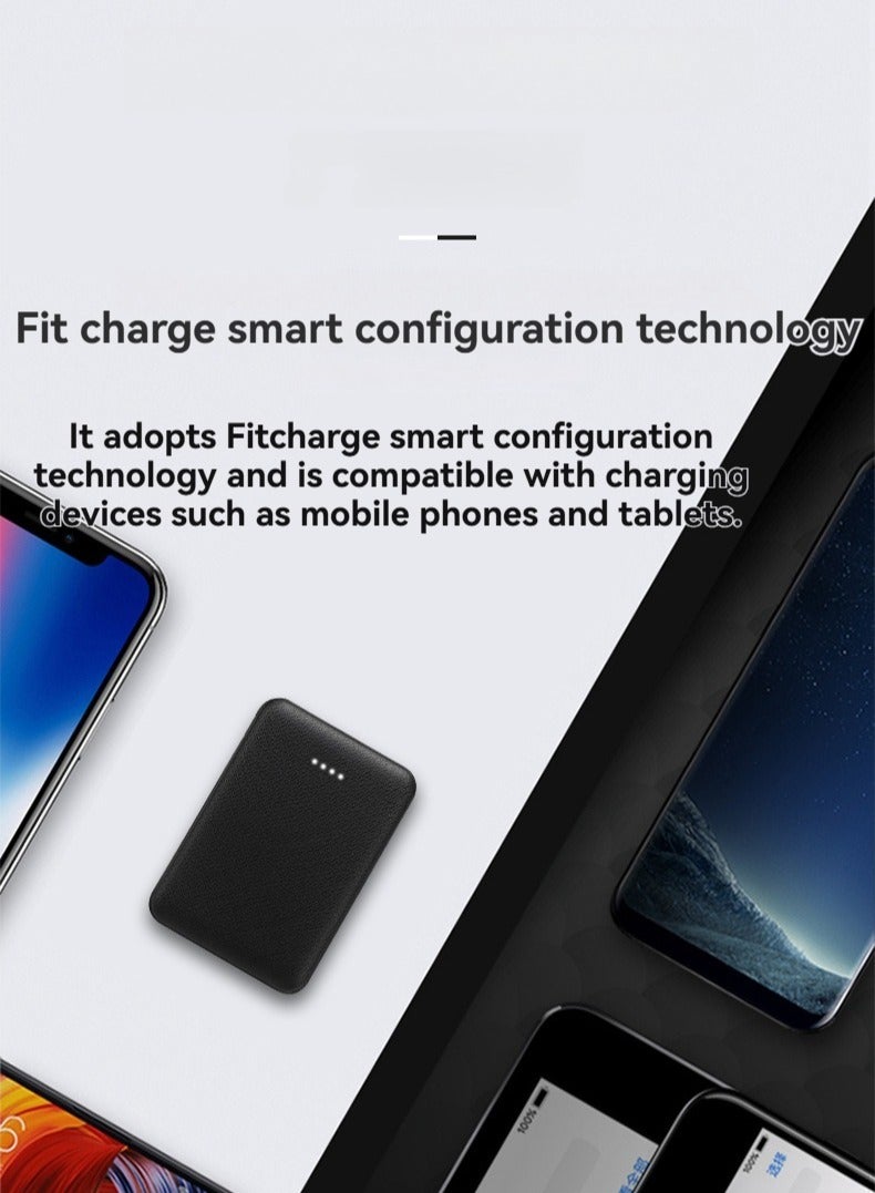 20000mah Large Capacity Power Bank Ultra-thin Anti Slip Design Portable Power Bank (Black) - Image 4