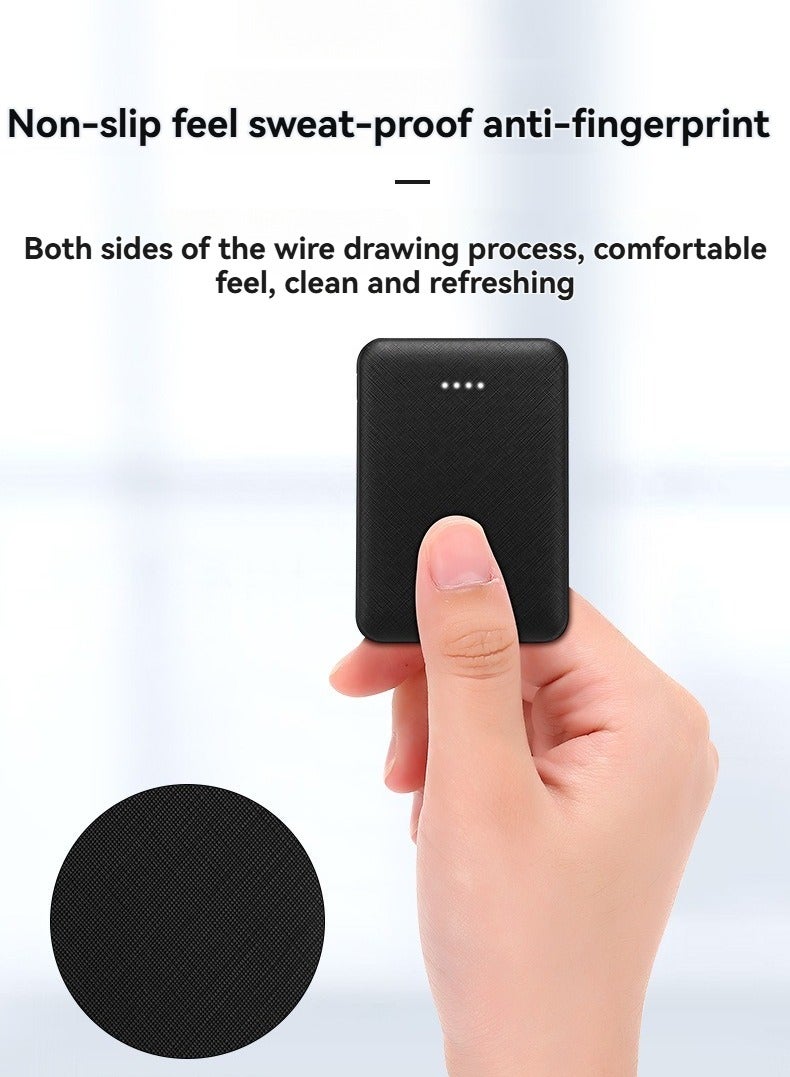 20000mah Large Capacity Power Bank Ultra-thin Anti Slip Design Portable Power Bank (Black) - Image 5