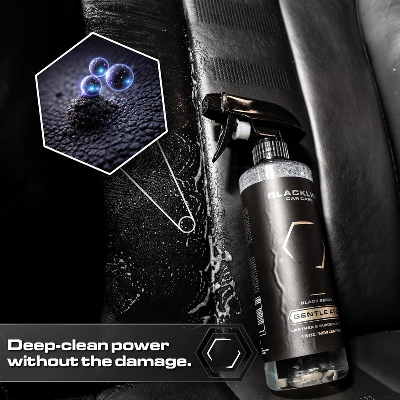 BlackLine Leather Cleaner and Conditioner Care Kit - 2 (16 Fl Oz) Bottles - Effectively Cleans And Conditions Leather Car Interiors, Shoes, Boots, Bags, Furniture, Appparel And More - Image 5