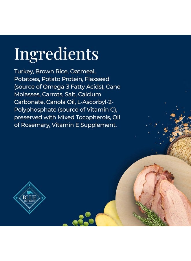 بلو بافلو بسكويت الكلاب بلو بافالو بيسكس، مكافآت الكلاب المقرمشة للعناية بالبشرة والمعدة، وصفة الديك الرومي، كيس 6 أونصات - Image 4