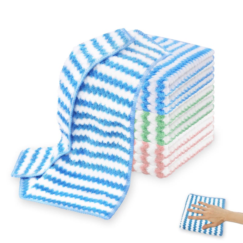 Microfiber Cleaning Cloth Absorbent Kitchen Towels Dish Cloths Washable 10 Pack 1212in Reusable Cleaning Rags for Car Gardens Kitchen Hand Glass Windows Mirrors No Odor