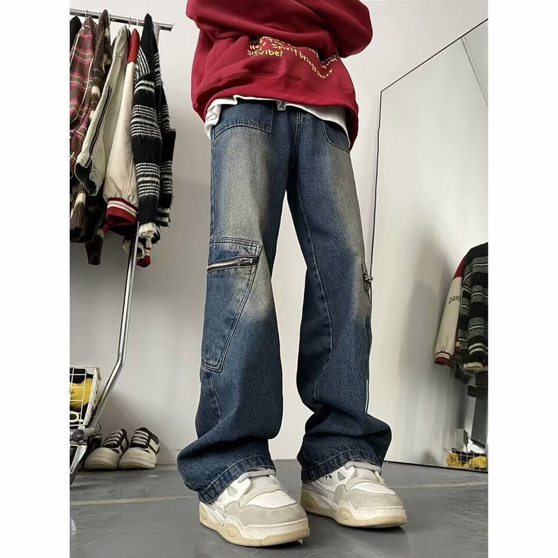 Unisex Classic Denim Jeans Loose Fit Daily Outdoor Wear - Image 4