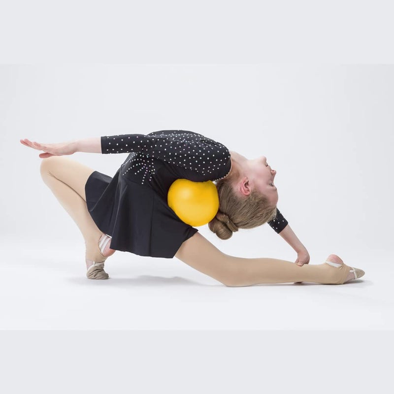 GISCO كرة الجمباز الإيقاعي لأداء الرقص | قابلة للمناورة وخفيفة الوزن مع دبوس نفخ | القطر-19 سم، 420 جرام (أصفر) - Image 1