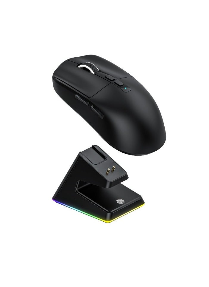 Bluetooth Mouse, Superlight Wireless Gaming Mouse, Portable Macro Gaming Mouse With Magnetic RGB Charging Dock, Durable Wireless Mouse For PC Computer Gaming And Work, (Black)  - Image 1