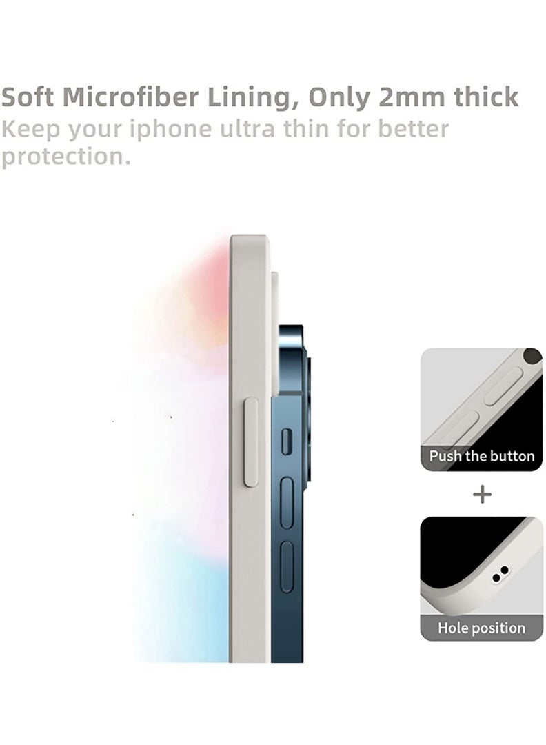 Theodor Protective Ultra Slim Fit Case Liquid Silicone Gel Cover with Full Body Protection Anti-Scratch Shockproof Case For iPhone 12 PRO MAX LIQUID SILICON Off White - Image 2