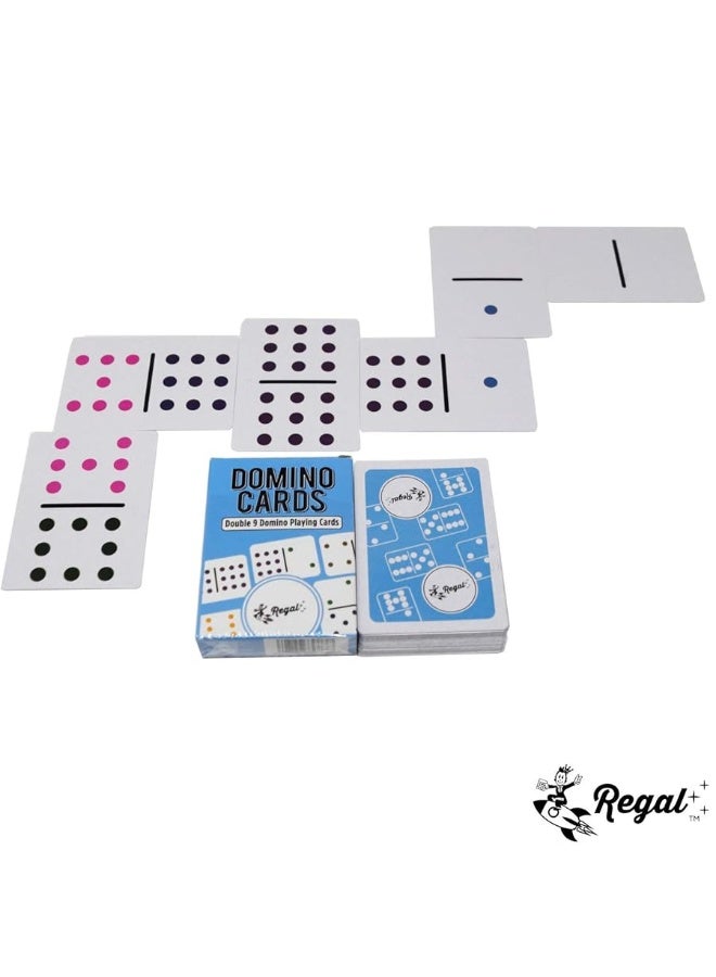 Regal Games ألعاب ريجال - بطاقات دومينو مزدوجة 9 - مجموعة نقاط ملونة - لعبة بطاقات دومينو مناسبة للعائلة - 2-8 لاعبين - للأعمار 8+ - مجموعة بطاقات 55 - 3.5 بوصة × 2.5 بوصة - Image 2