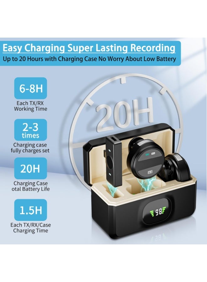 MUNTAQI Noise Reduction Mini Microphone with Charging Case – Wireless Lavalier Mic for iPhone, Android, YouTube, TikTok, Vlogging, Interviews – Portable Clip-On Mic with Smart Noise Cancellation - Image 2