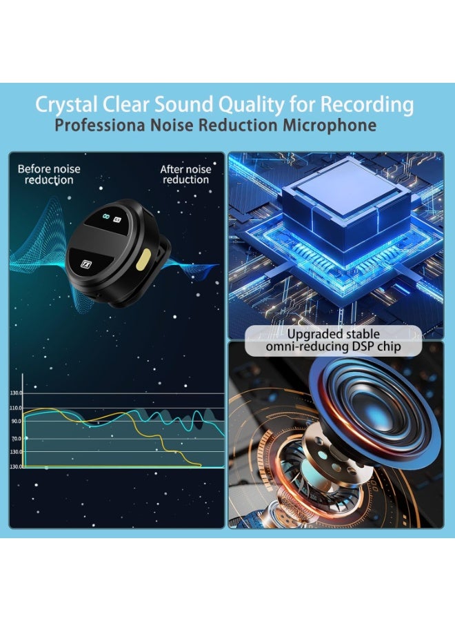 MUNTAQI Noise Reduction Mini Microphone with Charging Case – Wireless Lavalier Mic for iPhone, Android, YouTube, TikTok, Vlogging, Interviews – Portable Clip-On Mic with Smart Noise Cancellation - Image 4