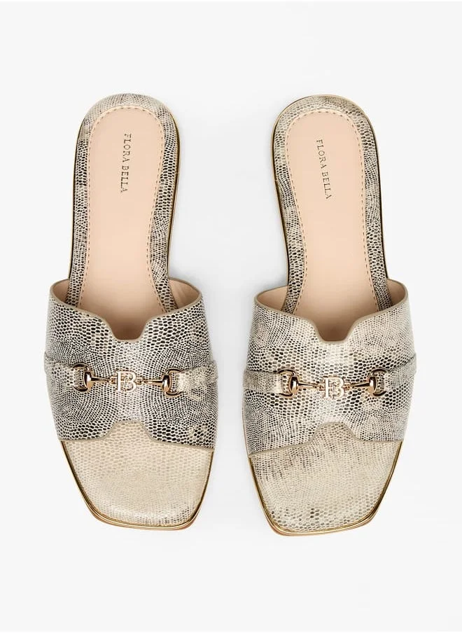 فلورا بيلا من شو إكسبرس Women Animal Print Slip-On Sandals with Logo Accent