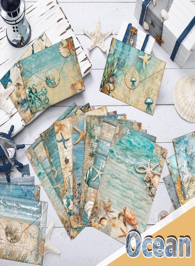 تاوباري مجموعة أوراق قرطاسية من تاوباري مكونة من 160 قطعة، 50 ورقة قرطاسية مزدوجة الجوانب مع 50 ظرفًا متطابقًا و60 ملصقًا دائريًا منقطًا، 10 تصميمات (محيط، 5.5 × 8.25 بوصة). - Image 2