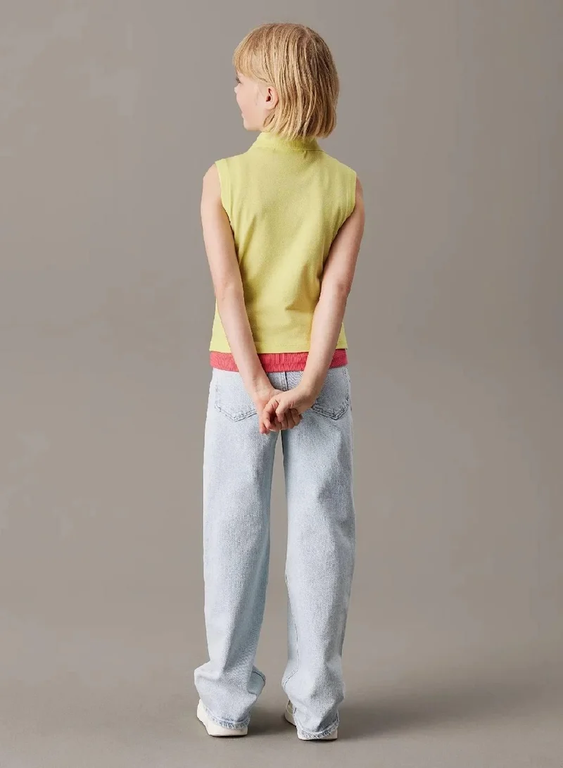 Calvin Klein Jeans Straight Sleeveless Polo Shirt