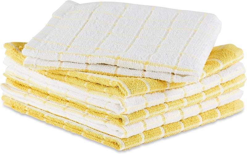 ديي مجموعة DII الأساسية من تيري قماش نافذة لتنظيف الأطباق، 12x12، أصفر، 6 قطع - Image 2