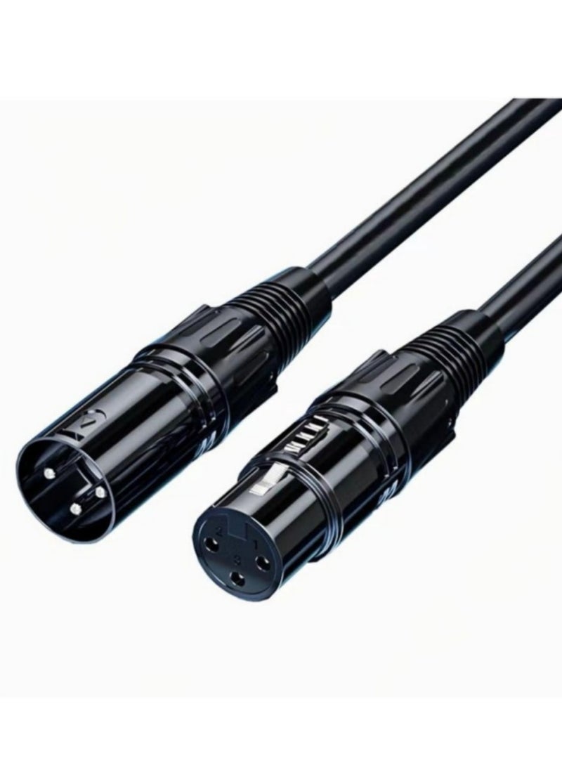 XiaoGiqi XLR Male to Female Microphone Extension Cable – 3 Meters, Black Compatible with PA Systems, Mixers, Amplifiers, Studio Recorders, and Speakers.  - Image 1