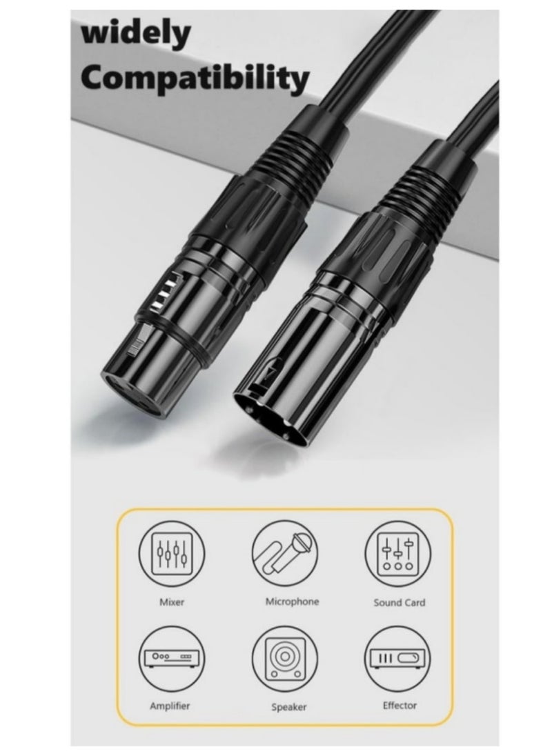 XiaoGiqi XLR Male to Female Microphone Extension Cable – 3 Meters, Black Compatible with PA Systems, Mixers, Amplifiers, Studio Recorders, and Speakers.  - Image 4