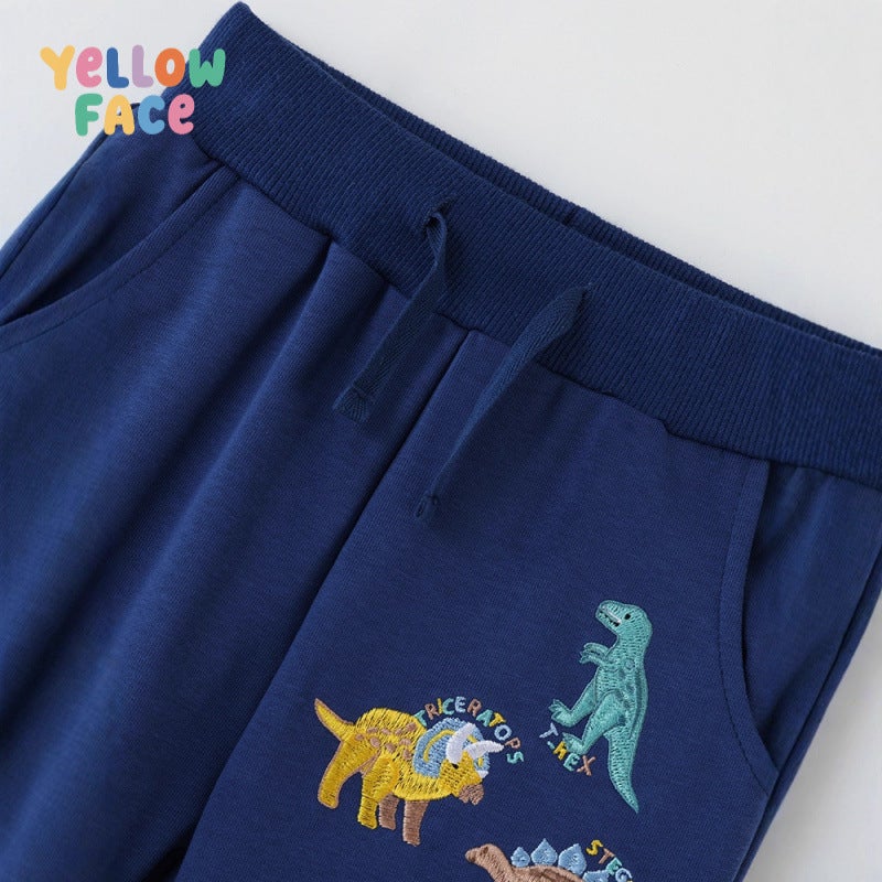 Boys Casual Cotton Pants with Cartoon Embroidery - Image 4