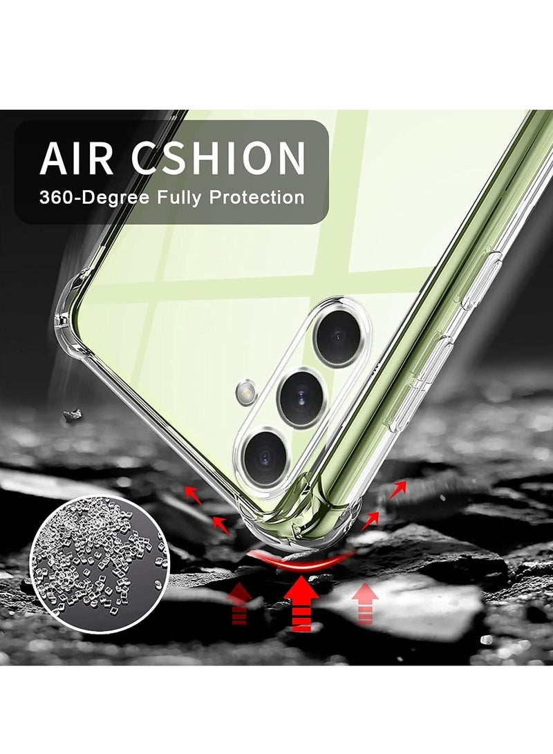 LEDIN For Samsung Galaxy A54 Case with Tempered Glass Screen Protector(2Pack) Samsung Galaxy A54 5G Clear Phone Case Anti-Scratch Shock Absorption Cover Phone case Clear - Image 3