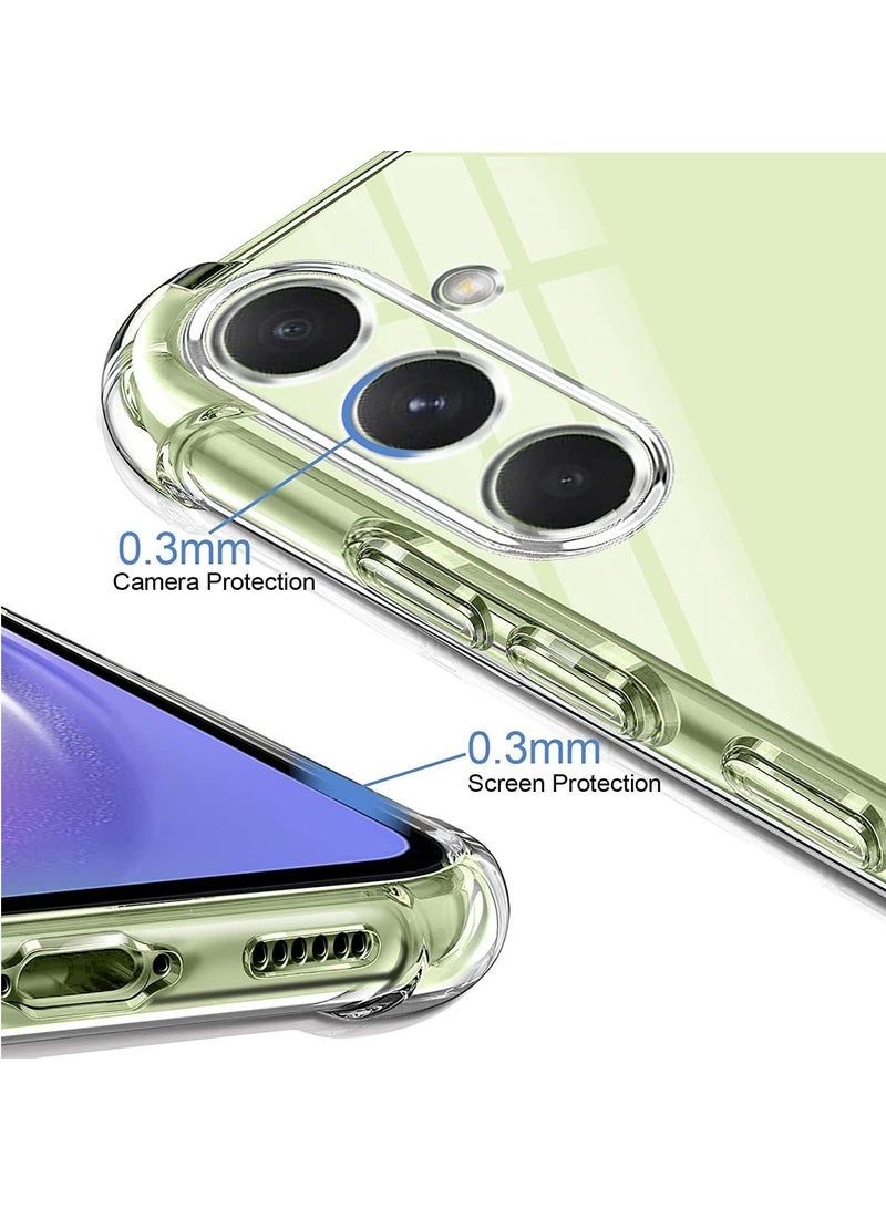LEDIN For Samsung Galaxy A54 Case with Tempered Glass Screen Protector(2Pack) Samsung Galaxy A54 5G Clear Phone Case Anti-Scratch Shock Absorption Cover Phone case Clear - Image 4