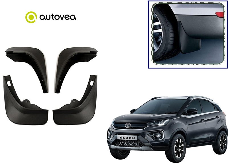 AUTOVEA Plastic Mud Flaps (Set of 4) for Tata Nexon (Type-2) 2020-21 - Image 1